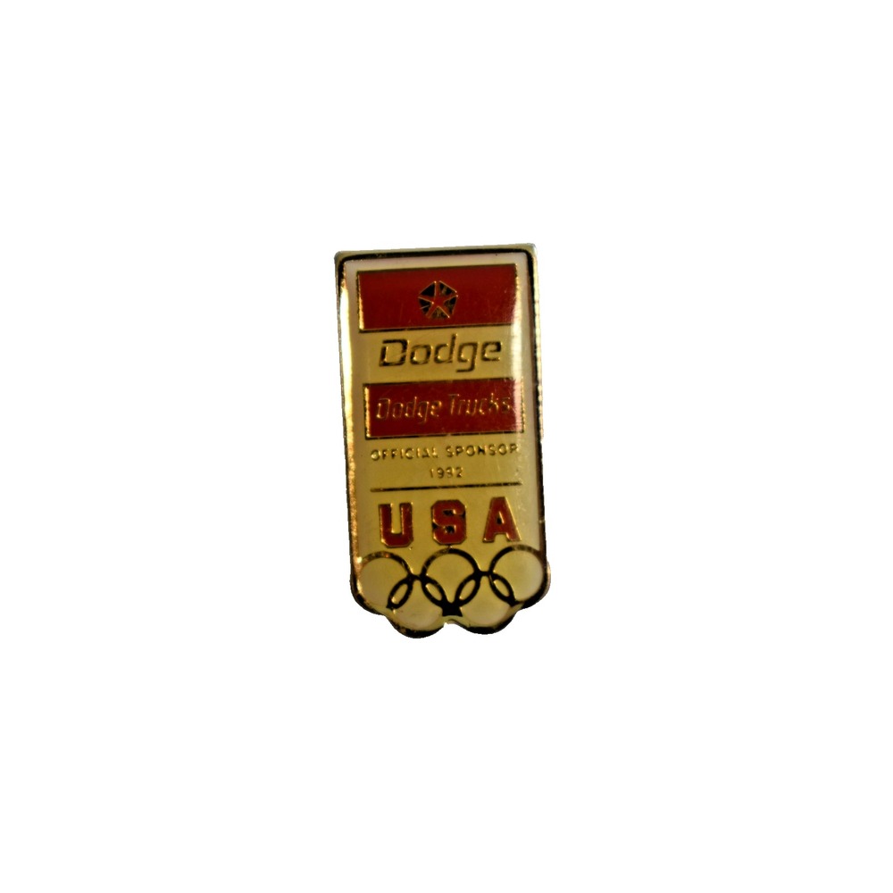 Vintage USA Olympics Dodge Trucks Official Sponsor 1992 Enamel Pin Gold Tone